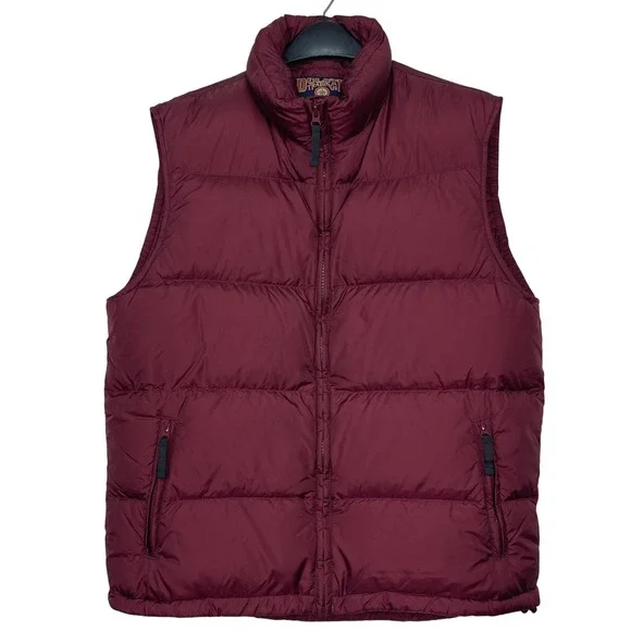 Duluth Trading Co Goose Down Puffer Vest Mens Large Maroon Burgundy 41023 - Picture 1 of 9